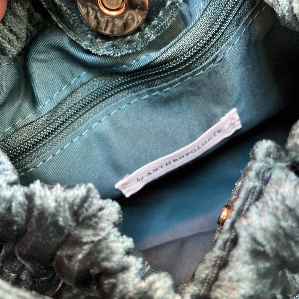 Anthropologie Turquoise Small Velvet/Velour Bag - Picture 6 of 7